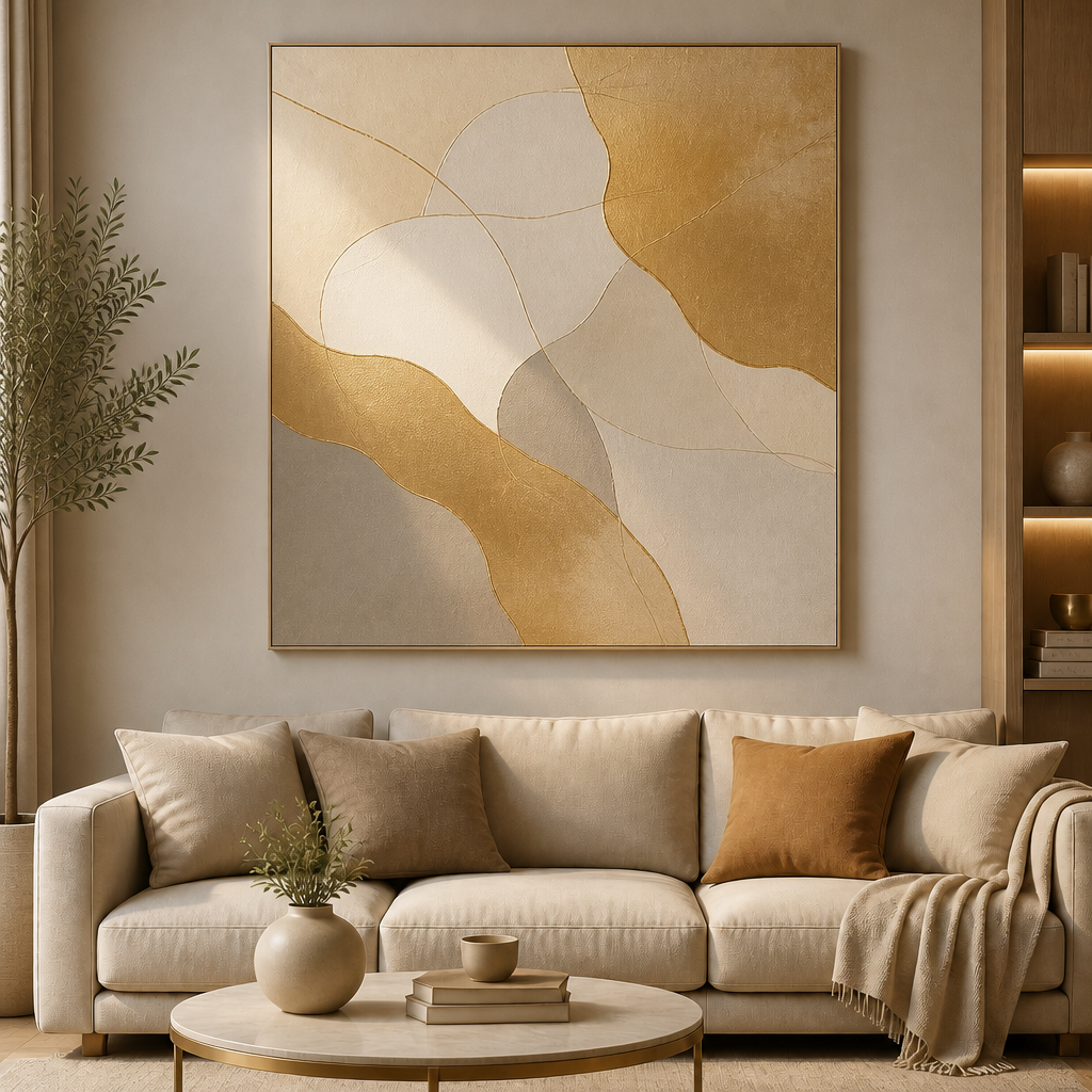 abstract apartment living room wall art