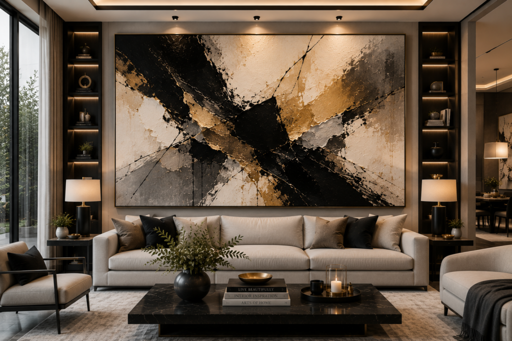 abstract large statement living room wall art