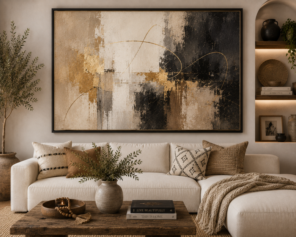 abstract living room wall art