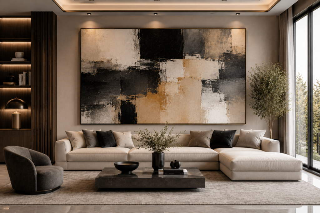 abstract modern living room wall art