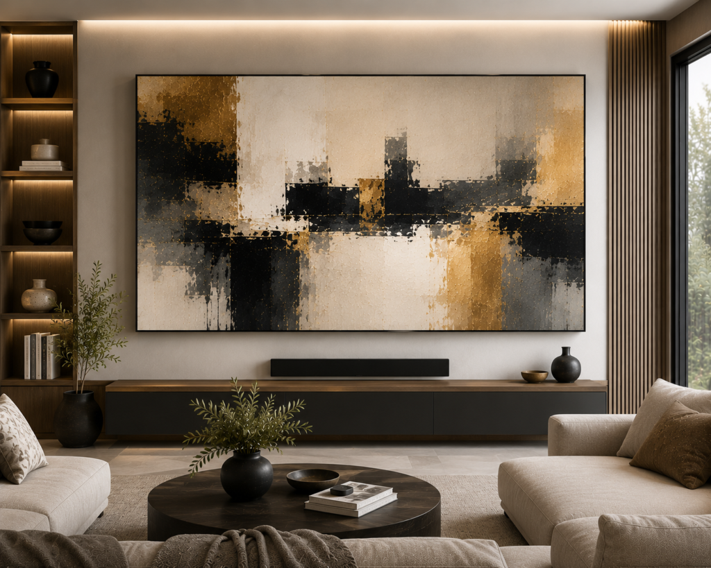 abstract tv wall art for living rooms