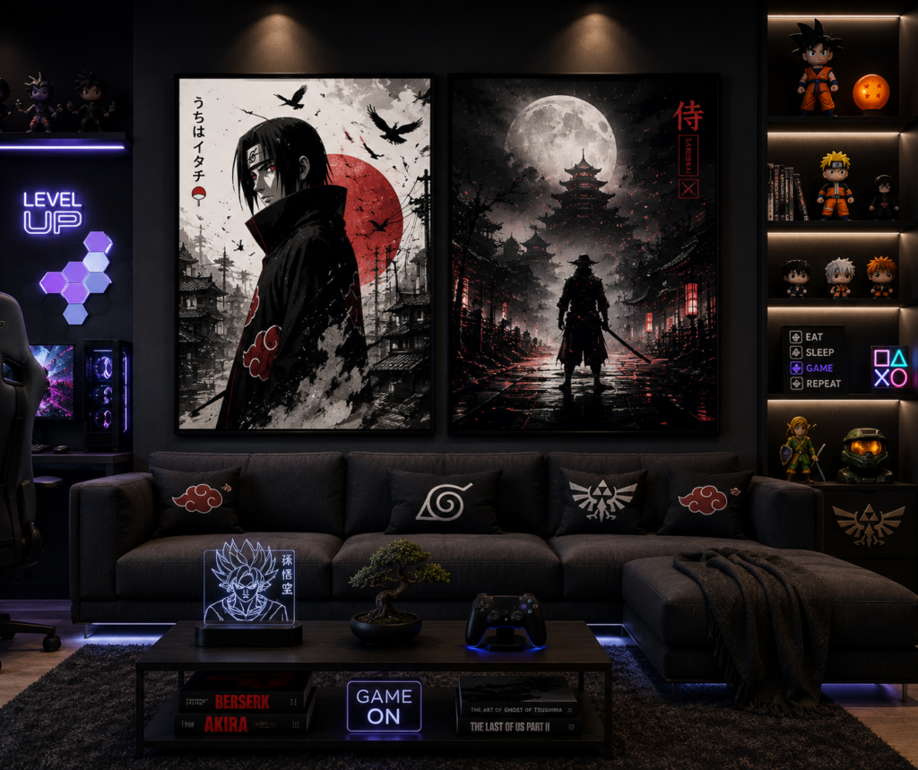 anime and gaming wall art