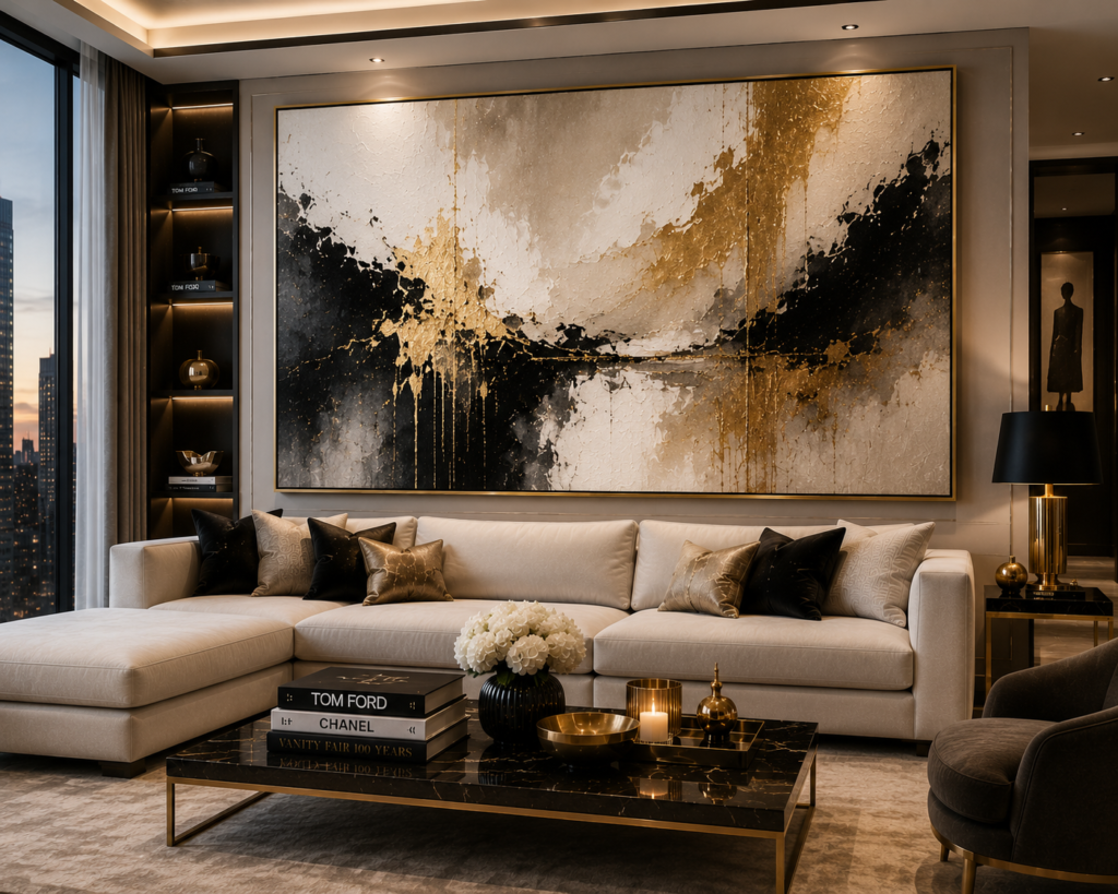 contemporary luxury living room wall art