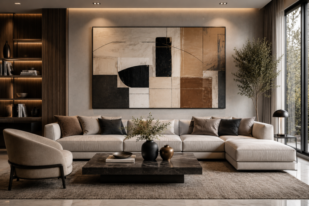 contemporary modern living room wall art