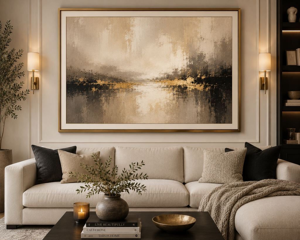 elegant framed living room wall art
