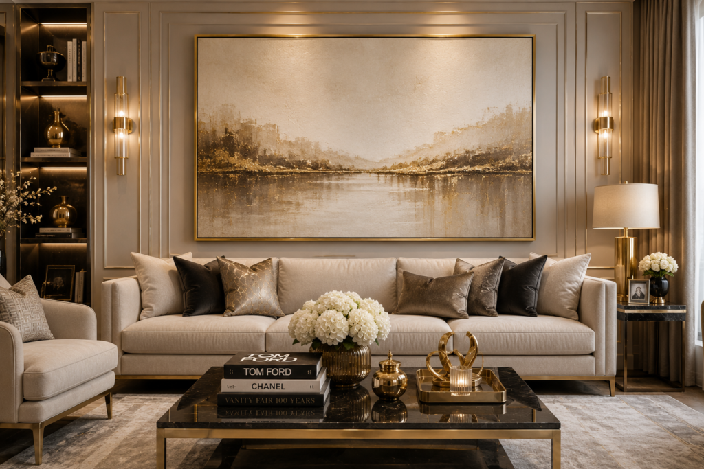 elegant luxury living room wall art