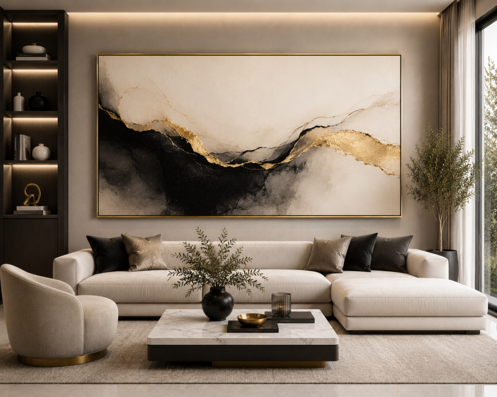elegant modern living room wall art