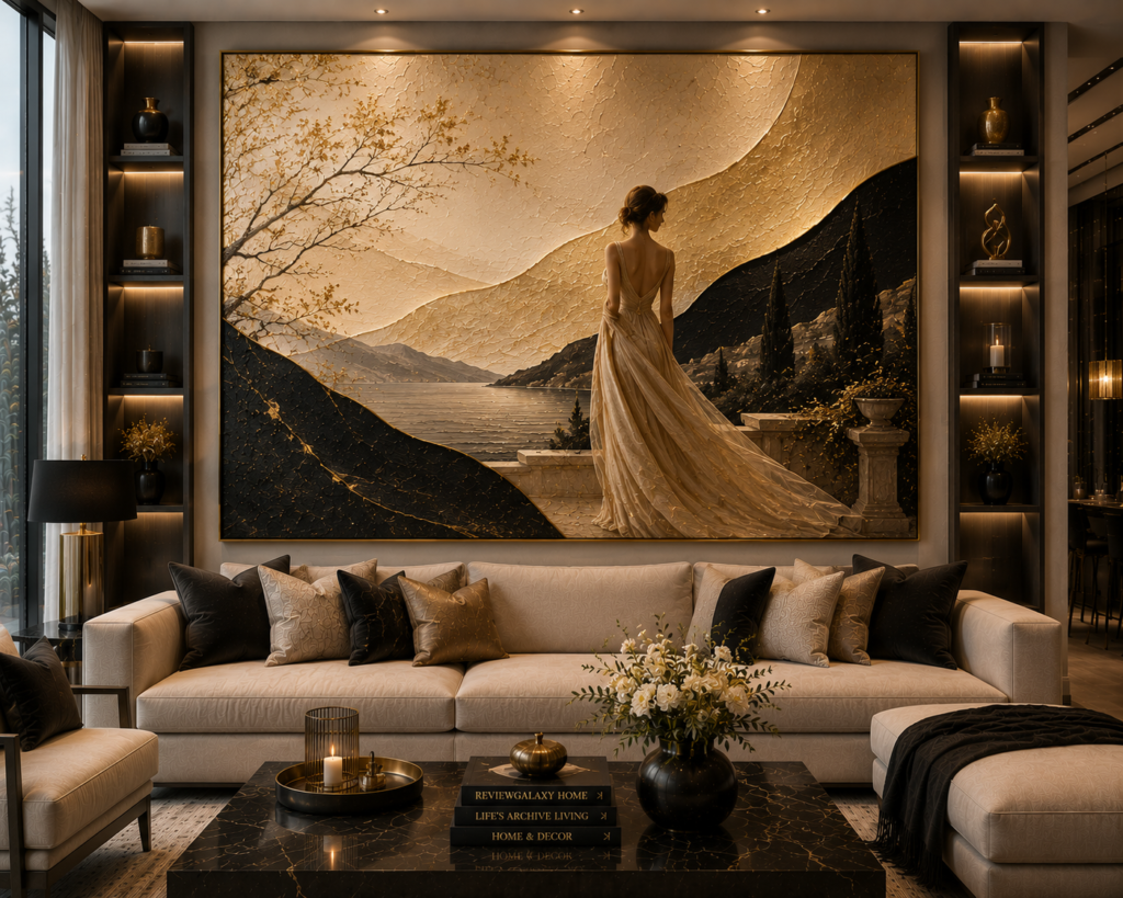 elegant statement living room wall art