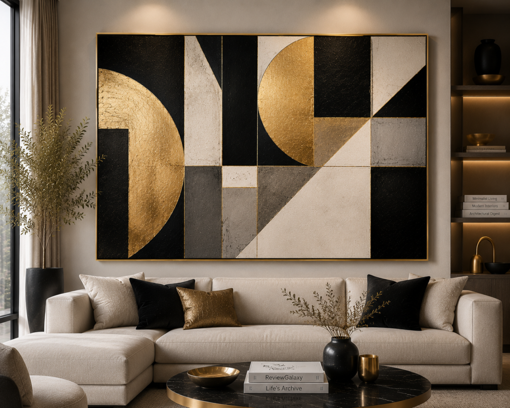 geometric abstract living room wall art