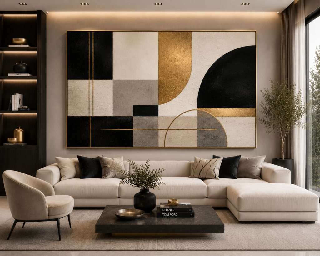geometric modern living room wall art