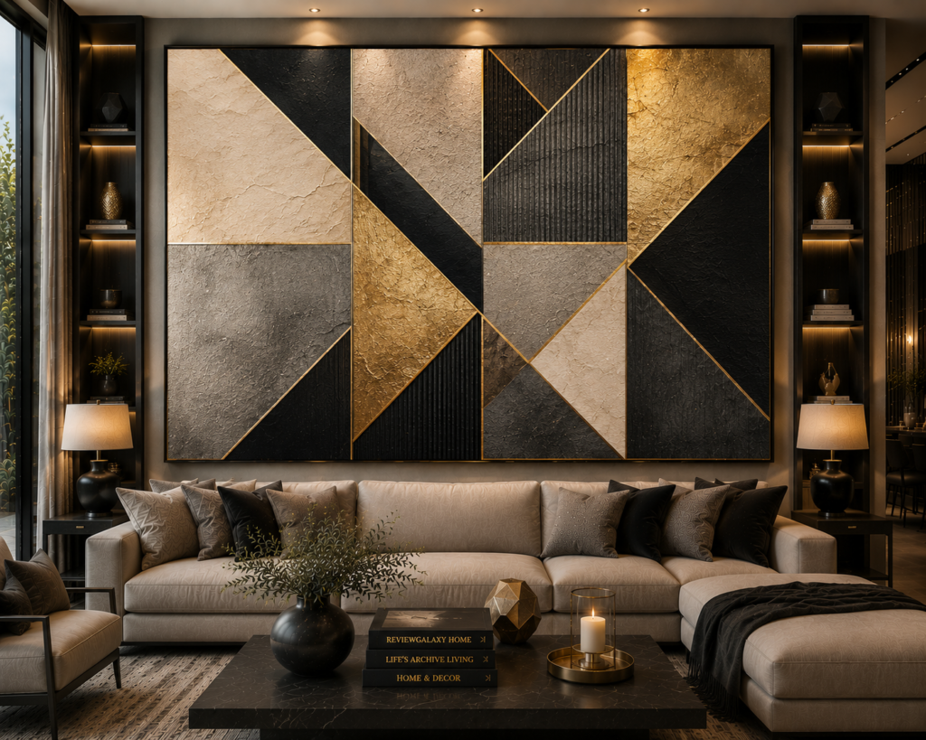 geometric statement living room wall art