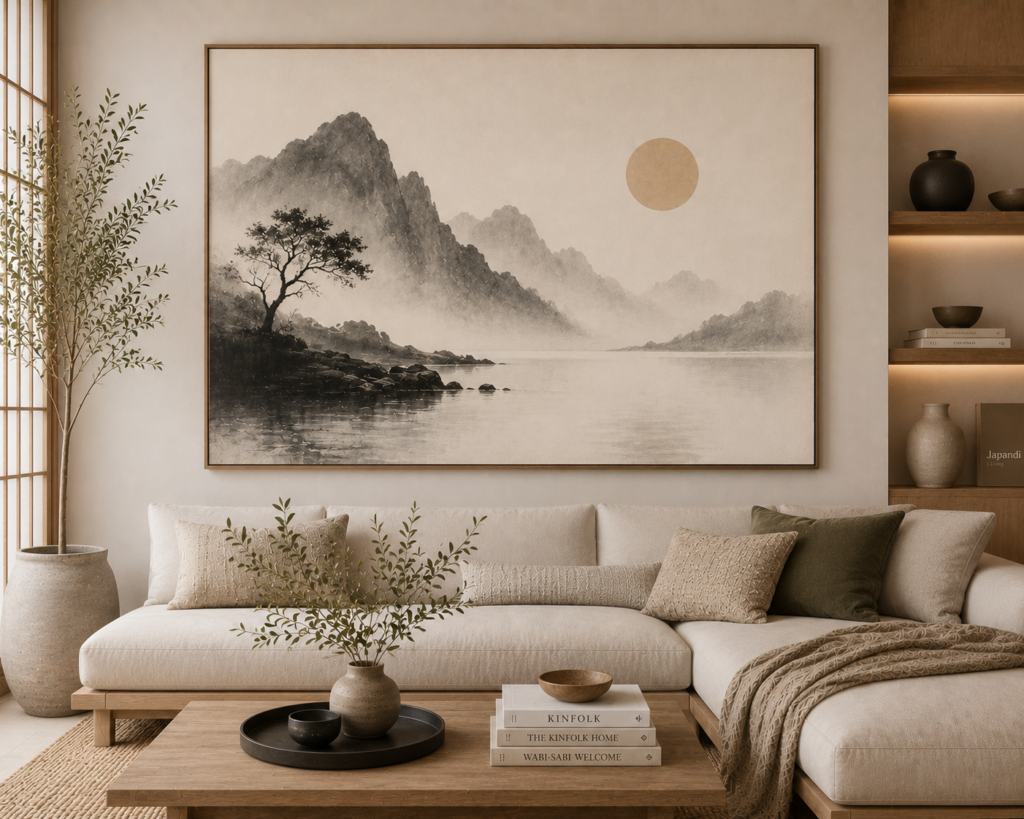 japandi living room wall art