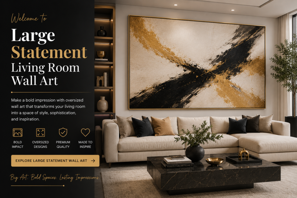large statement living room wall art