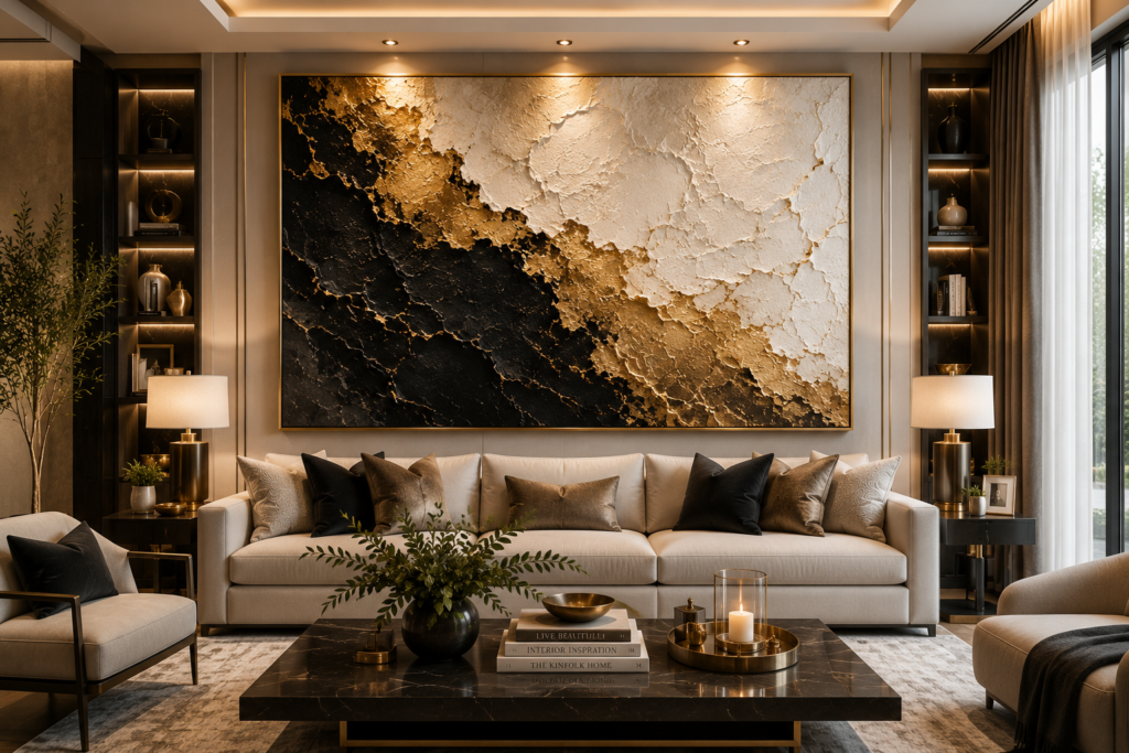 large statement living room wall art ideas