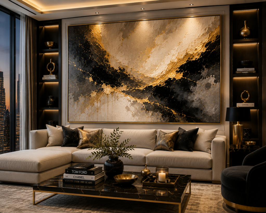 luxury abstract living room wall art