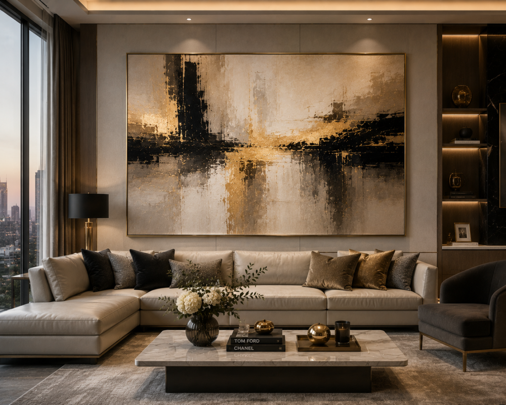 luxury apartment living room wall art