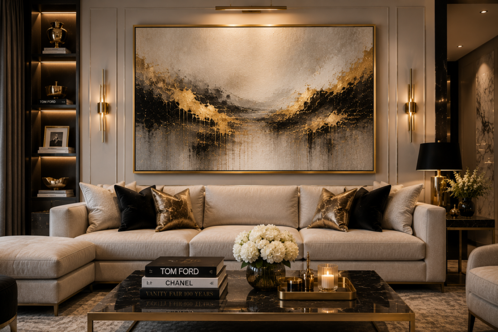 luxury framed living room wall art