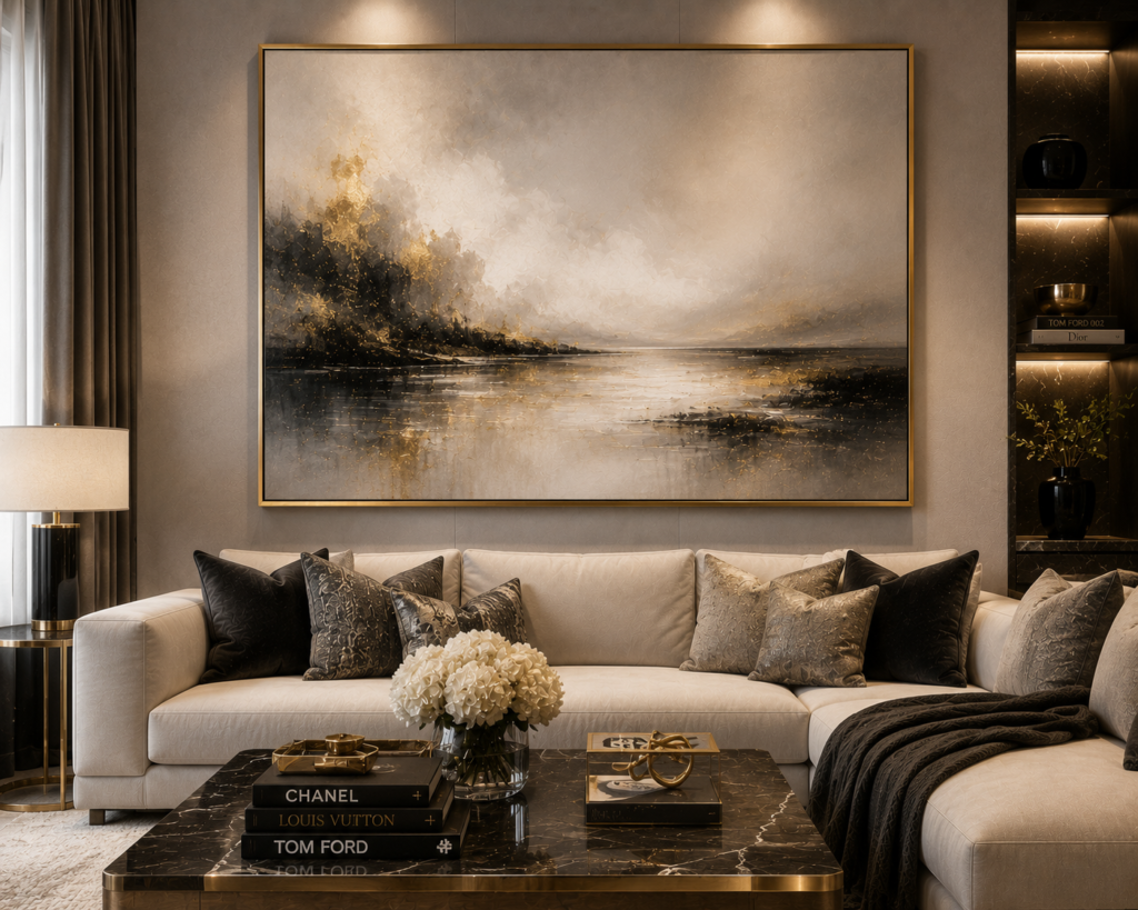luxury hotel style living room wall art