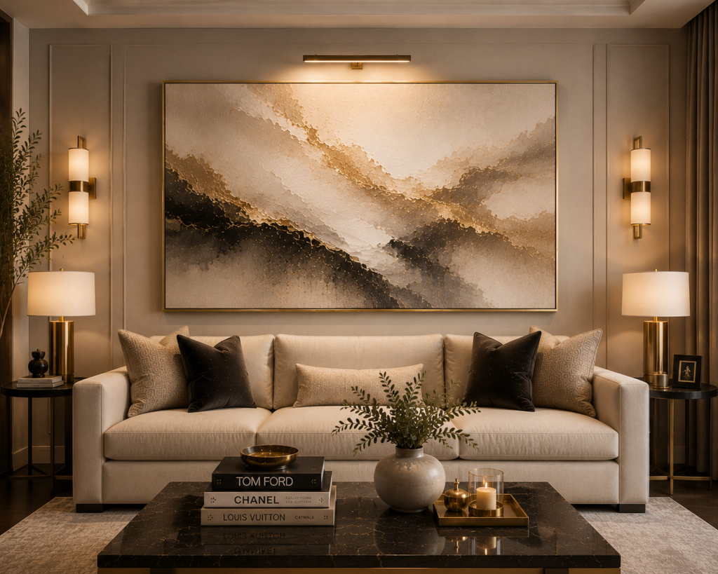 luxury wall art above sofa ideas