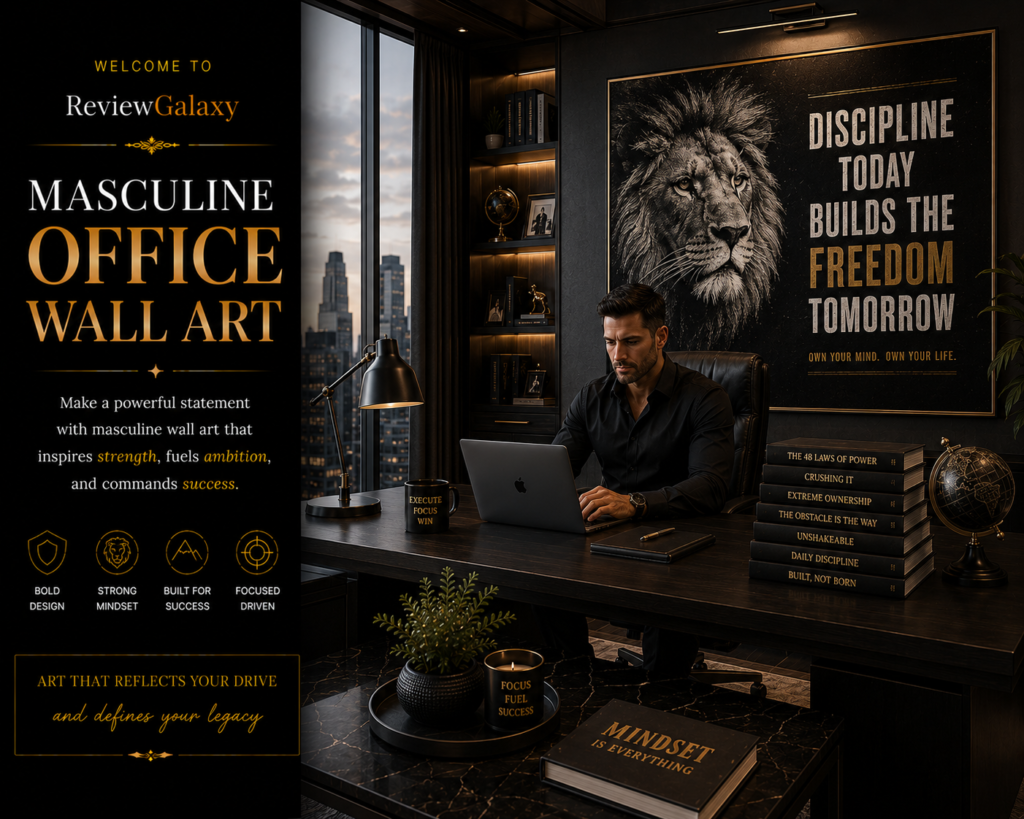 masculine office wall art