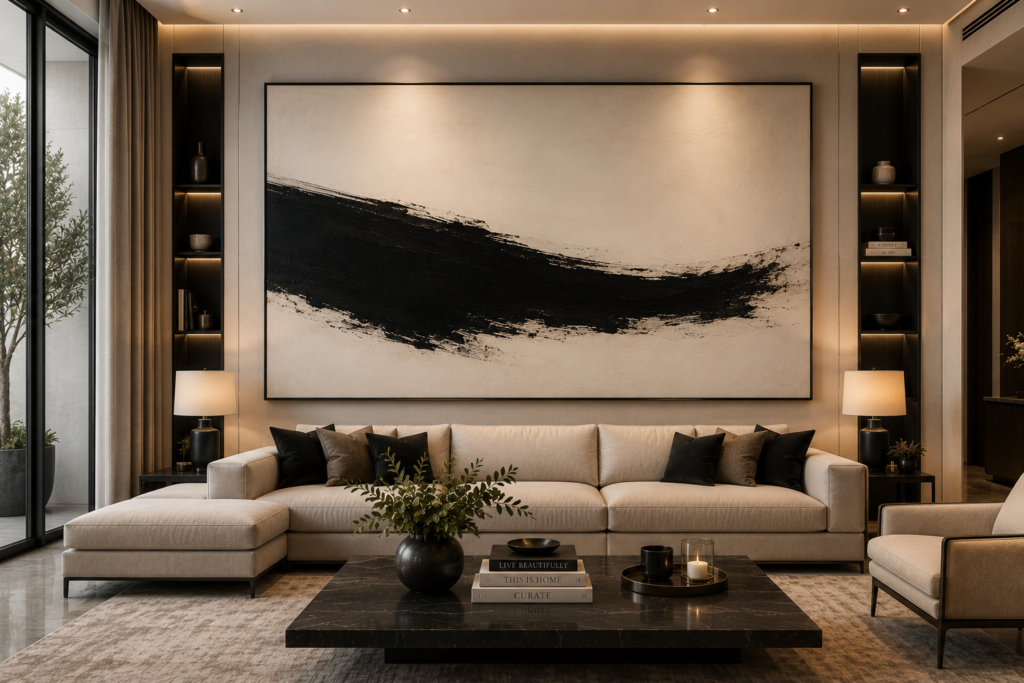 minimalist large statement living room wall art
