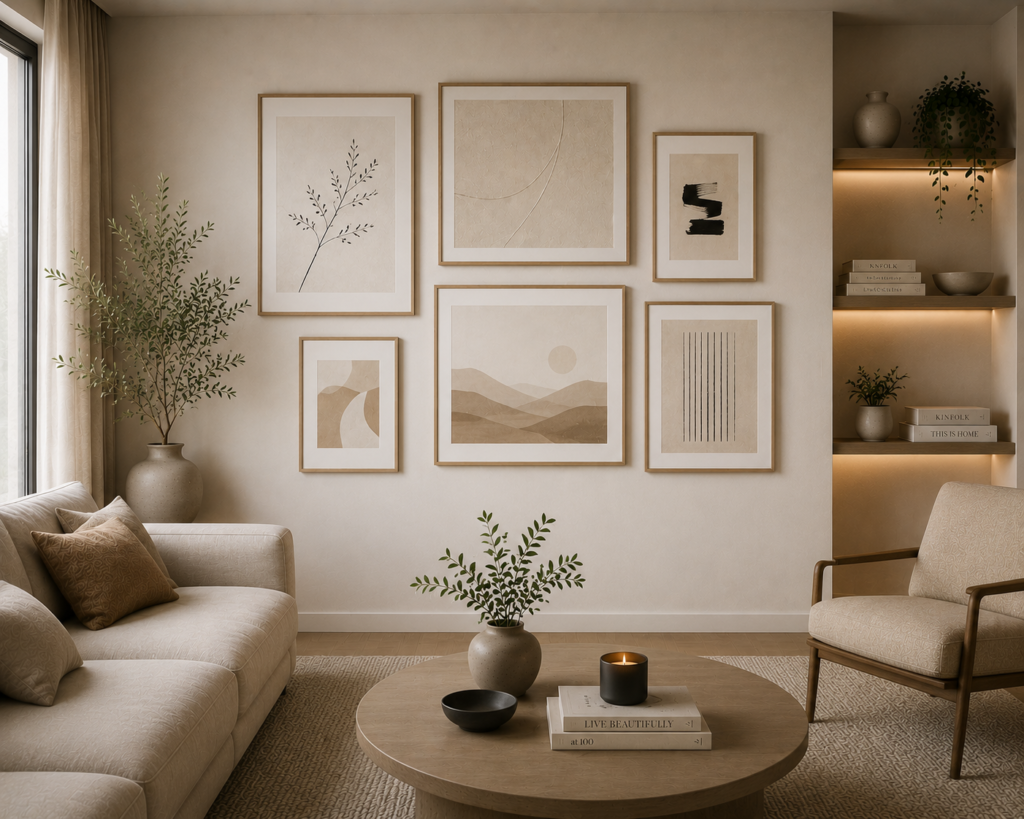 minimalist living room gallery wall ideas