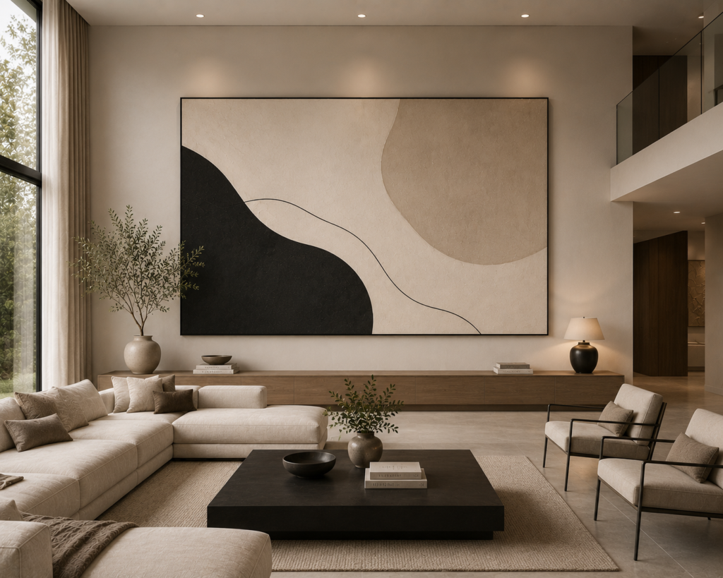 minimalist wall art for large living rooms