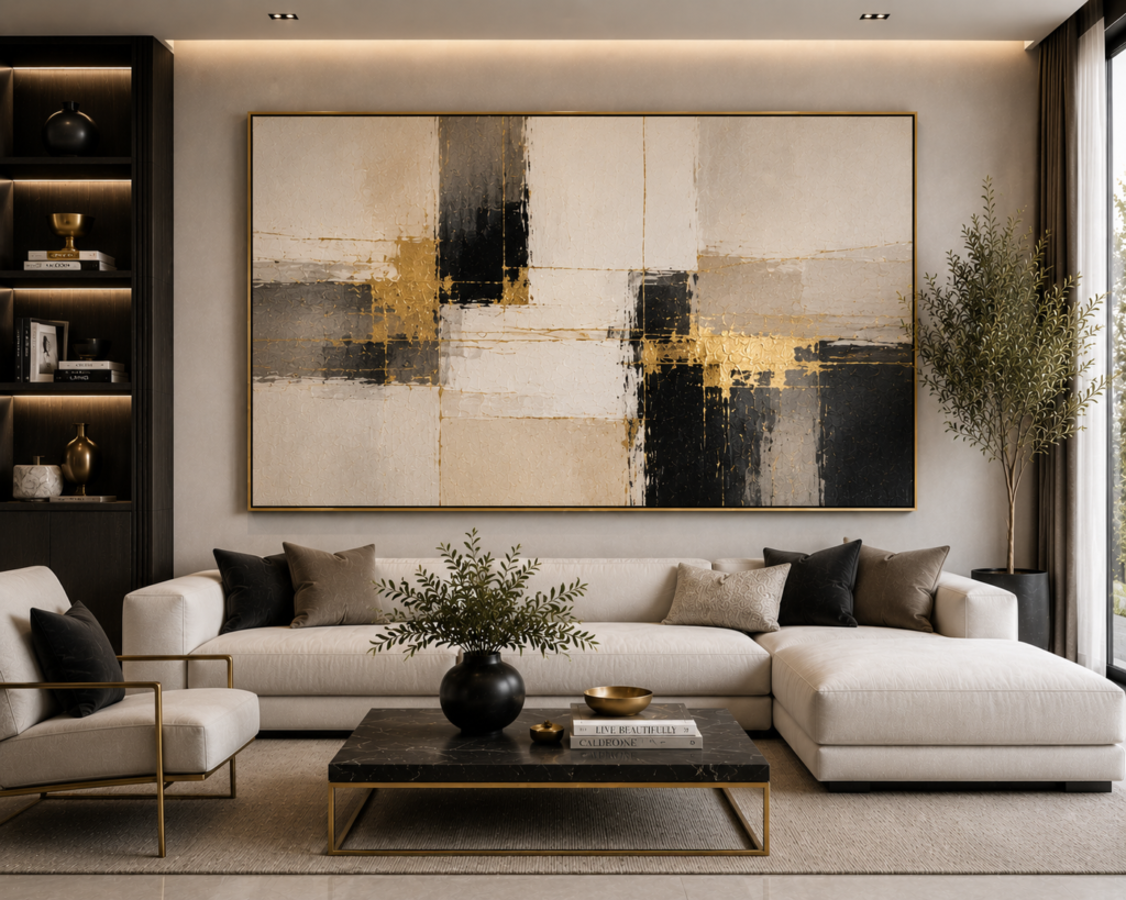 modern framed living room wall art