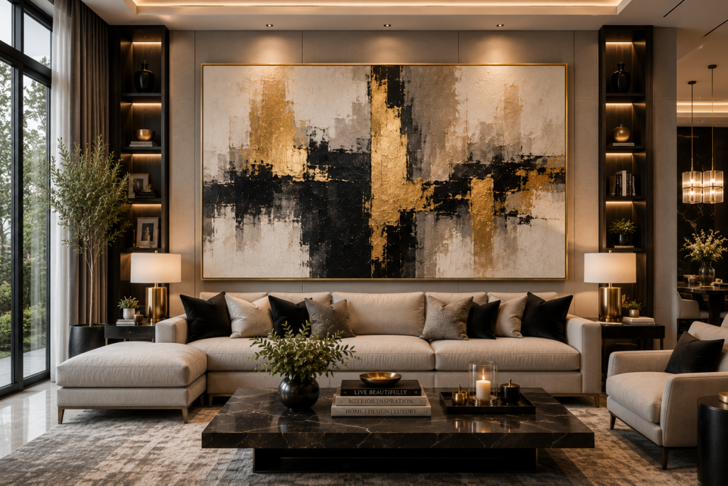 modern large statement living room wall art