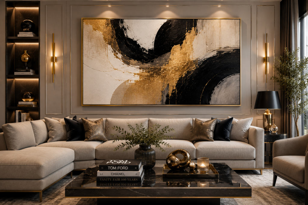 modern luxury living room wall art