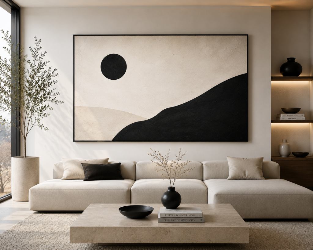 modern minimalist living room wall art