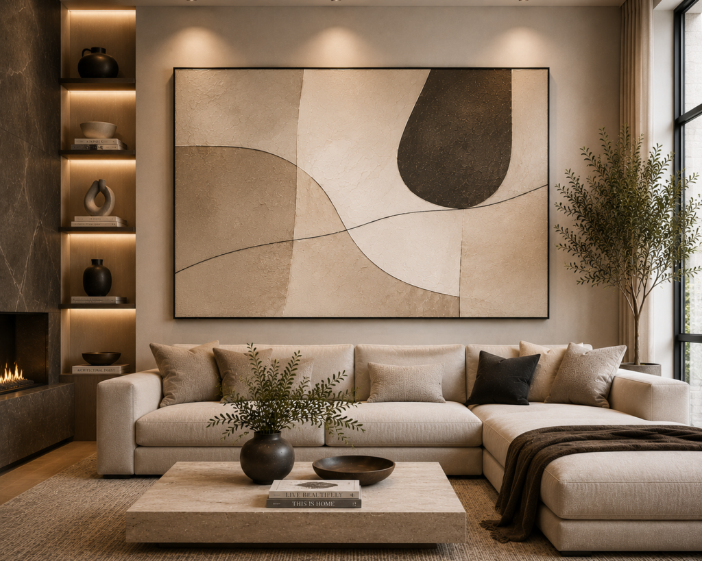 modern neutral canvas wall art