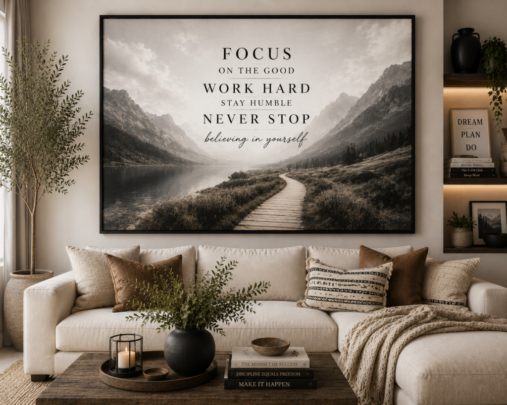 motivational living room wall art