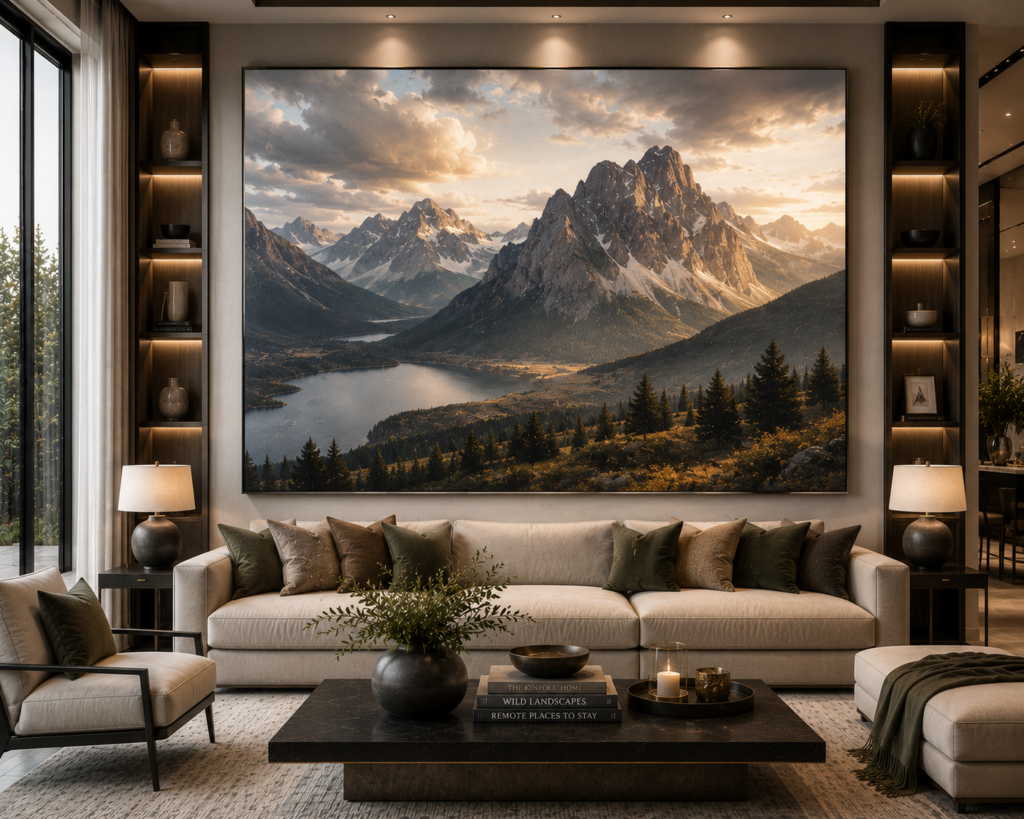 mountain and landscape large statement wall art