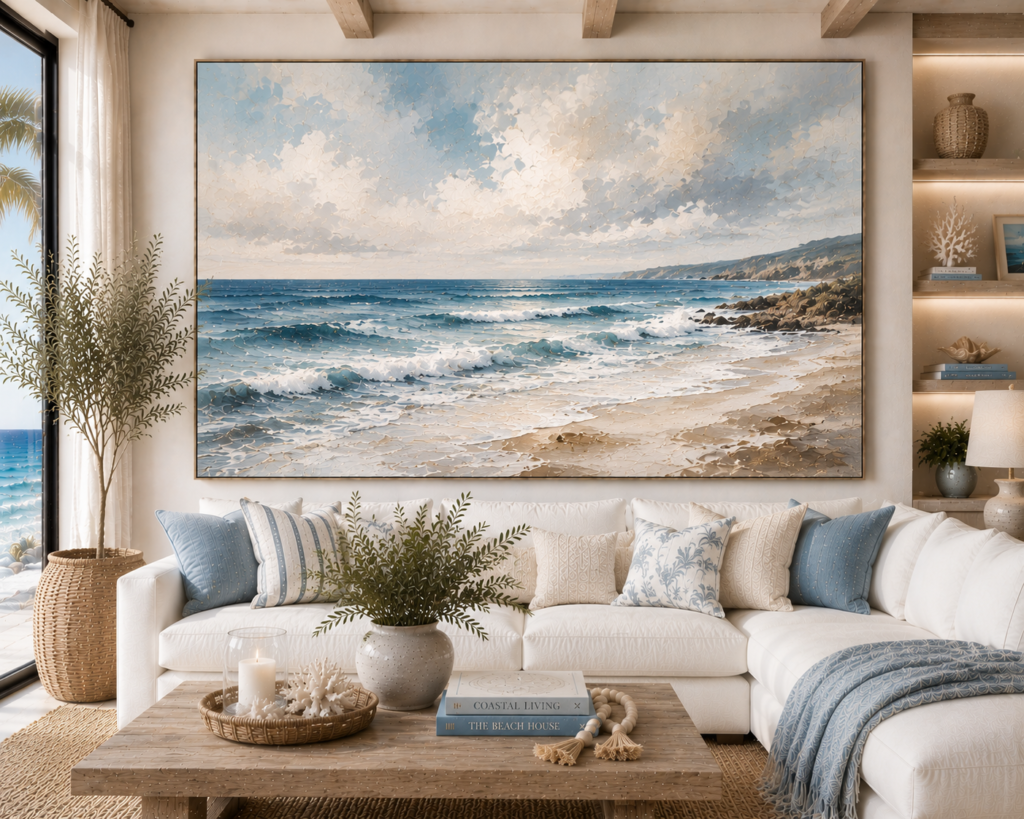 ocean and coastal canvas living room wall art