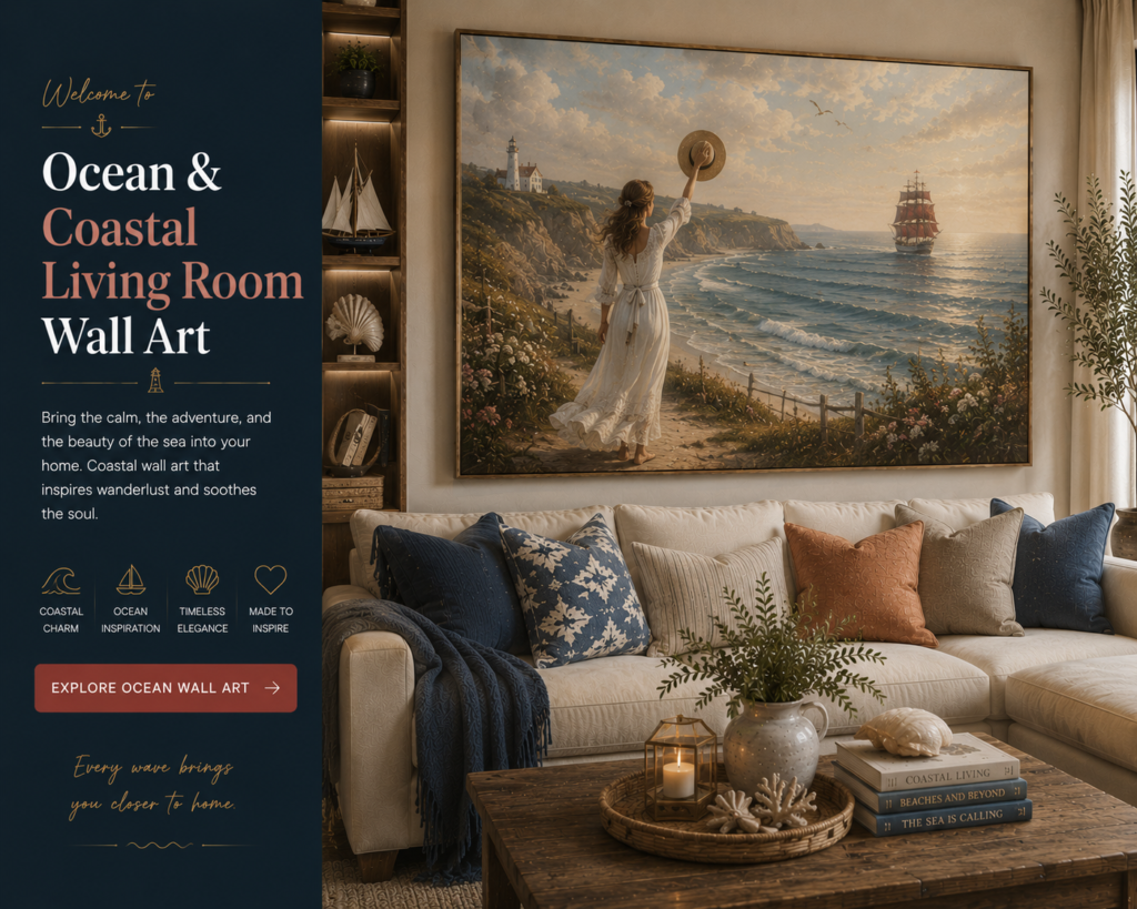 ocean and coastal living room wall art