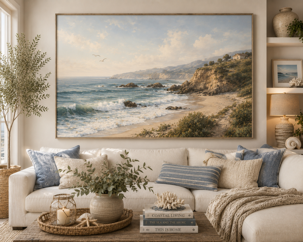 ocean and coastal living room wall art