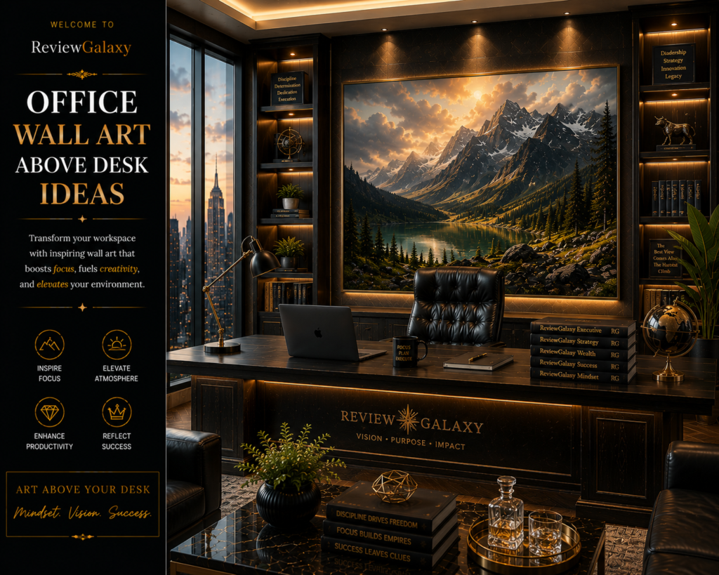 office wall art above desk ideas