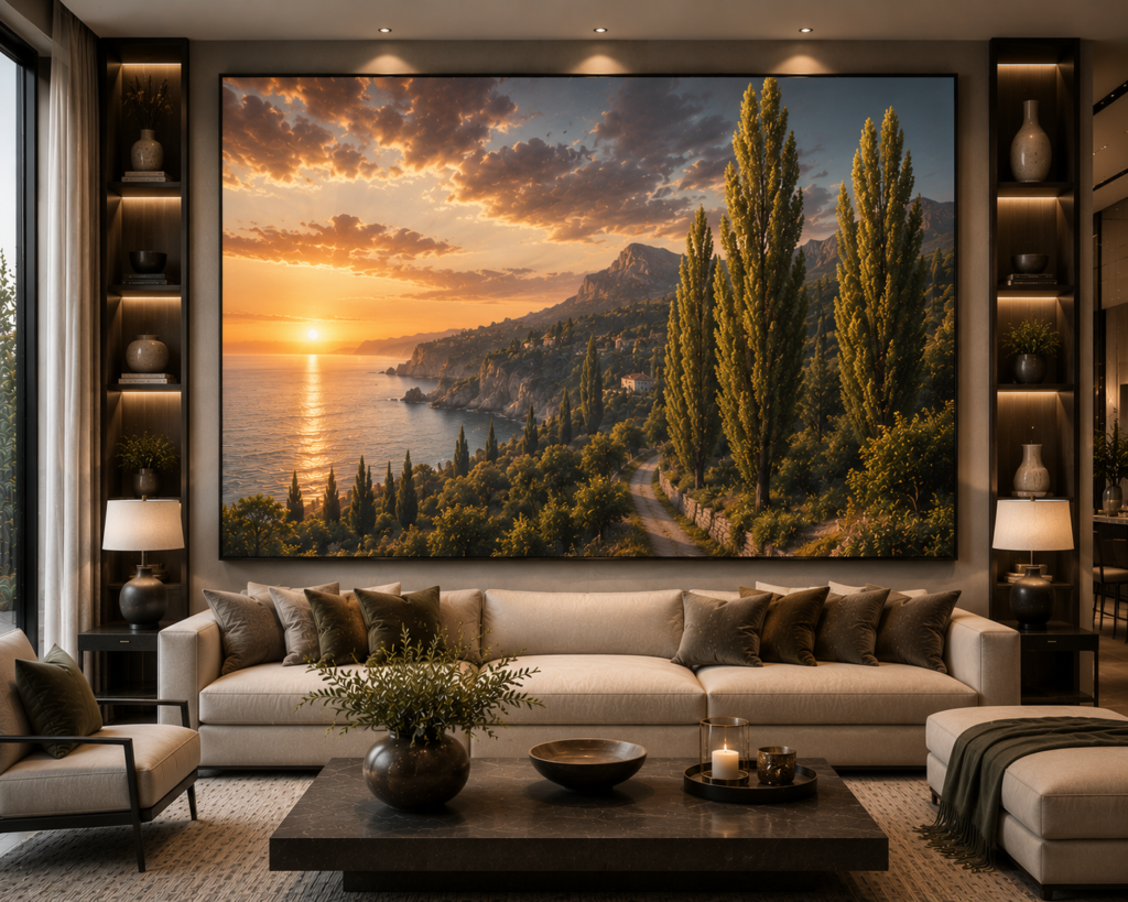 oversized statement living room wall art