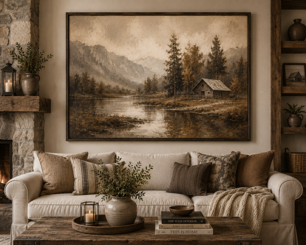 rustic living room wall art