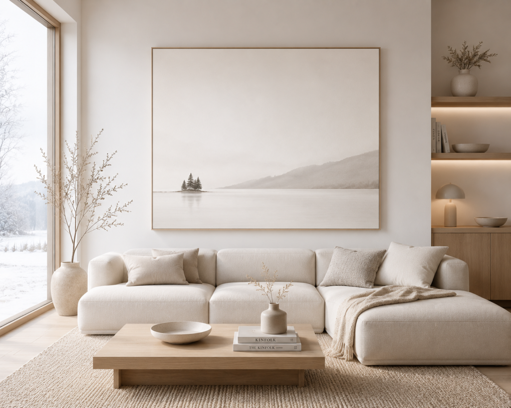 scandinavian minimalist living room wall art