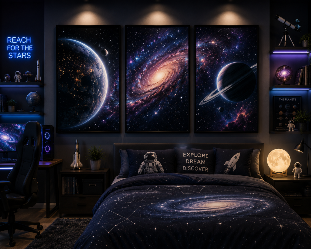 space and galaxy wall art