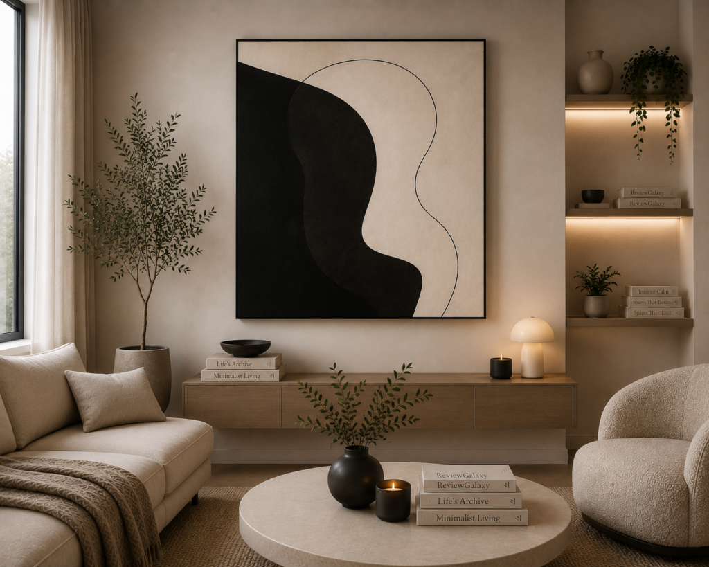 statement minimalist living room wall art