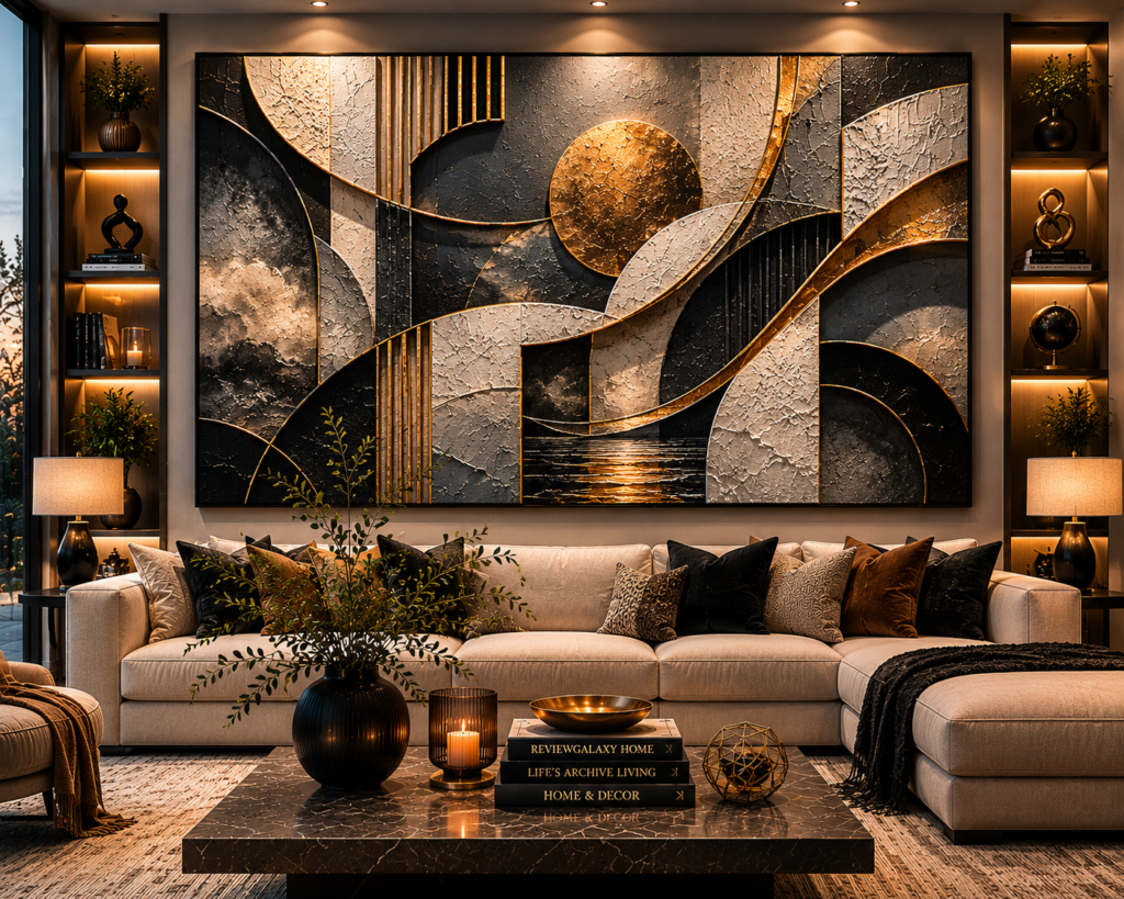 statement wall art above sofa ideas