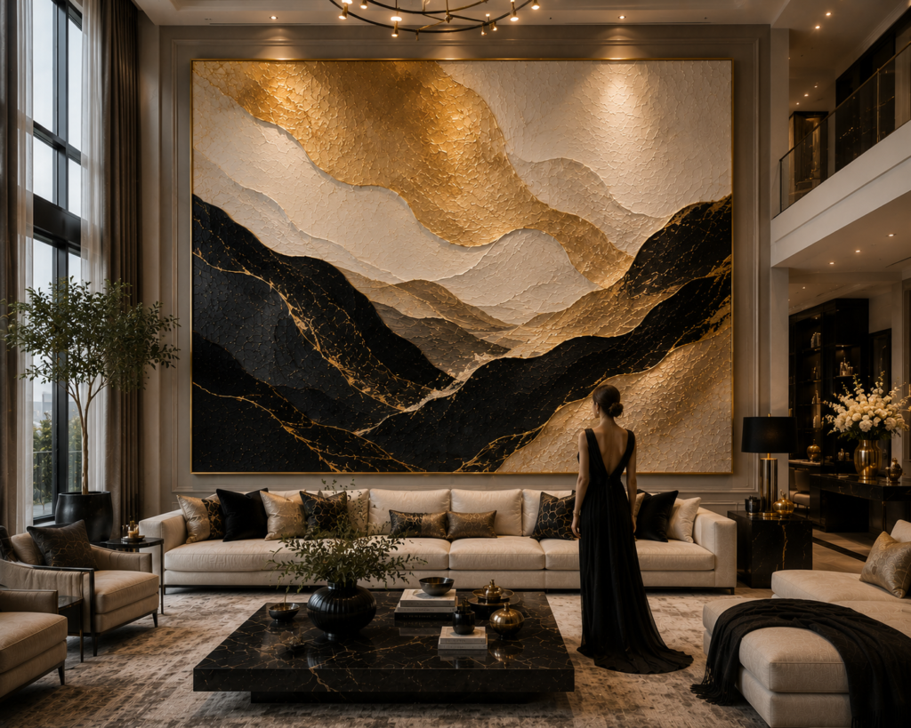 statement wall art for large living rooms