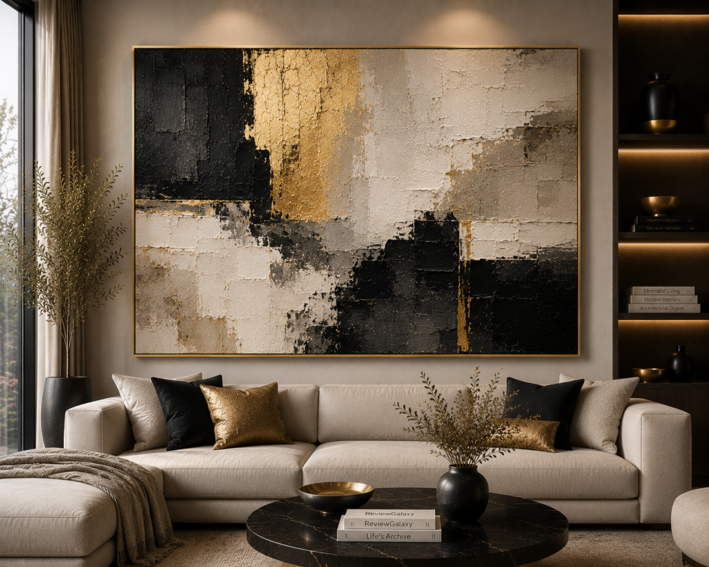 textured abstract living room wall art