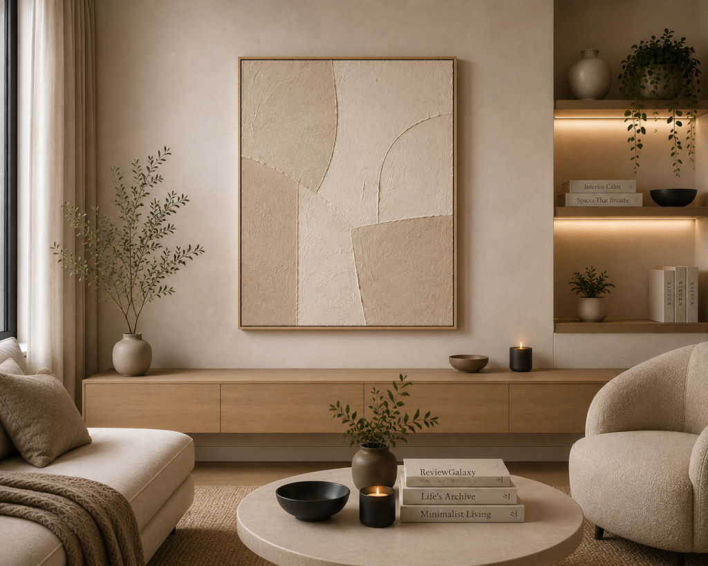textured minimalist living room wall art