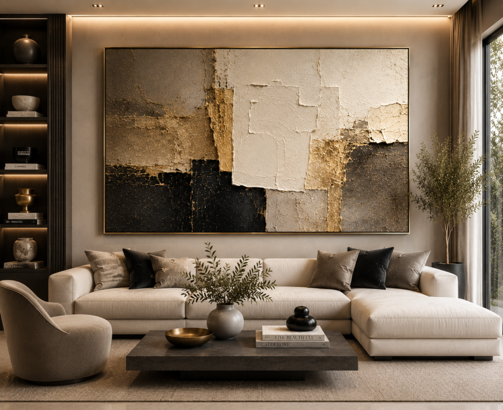 textured modern living room wall art