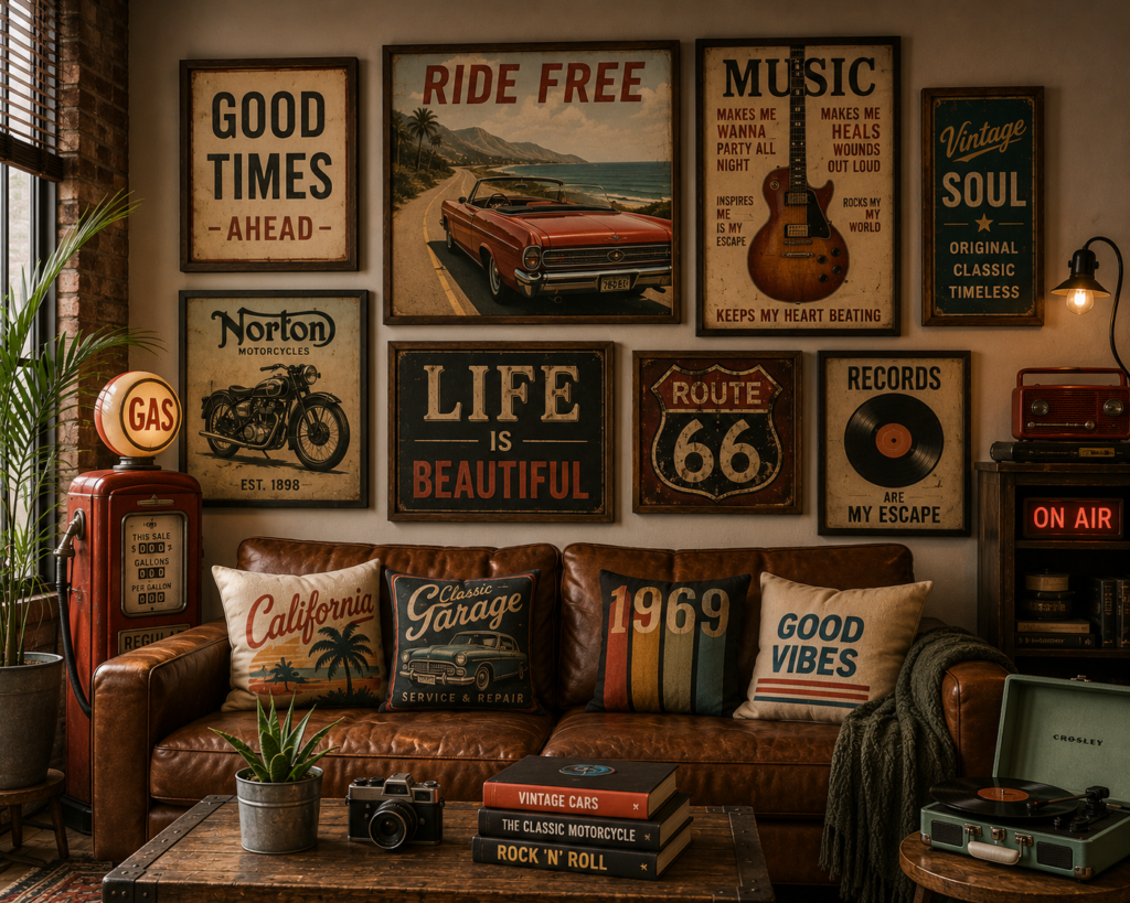 vintage and retro wall art