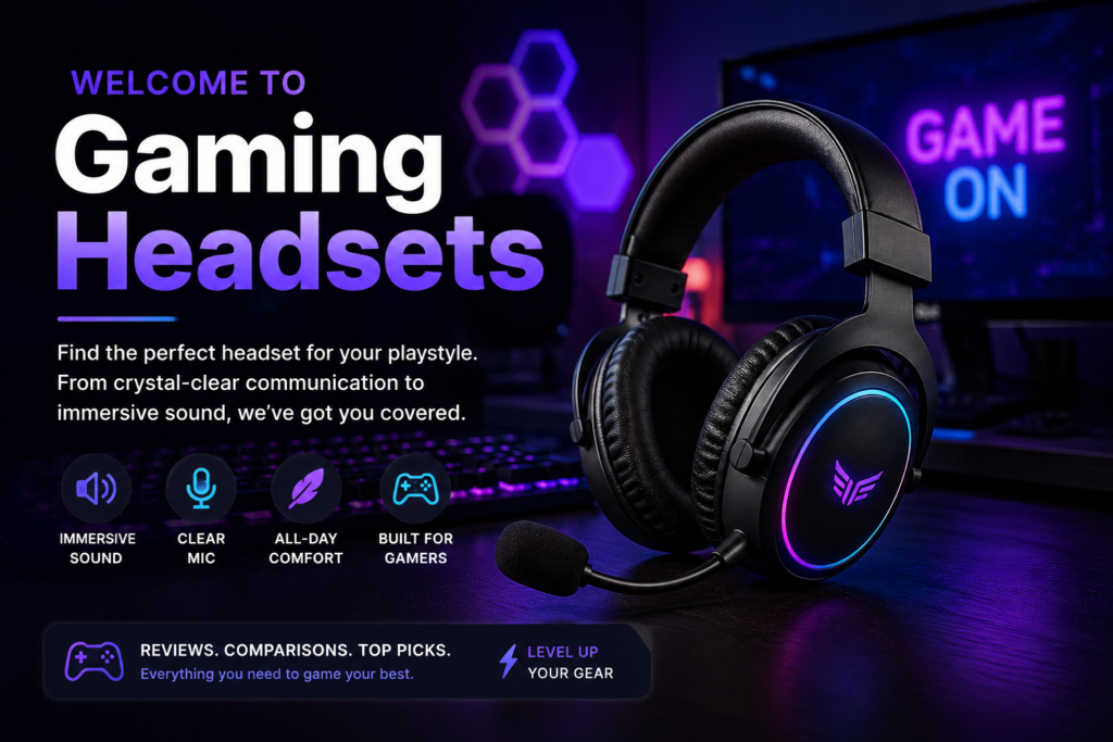Gaming Headsets welcome to gaming headsets intro card